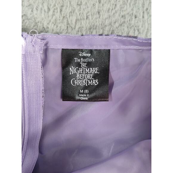 Disney Dress Jack Skellington Girls Medium (8) Halloween Costume Purple Puff NWT - Picture 2 of 8